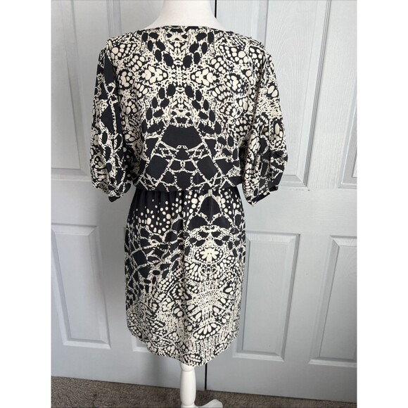 Presley Skye Dress S Anthropologie 100% Silk Cap Sleeve Midi Pocket Mandala - Picture 4 of 11